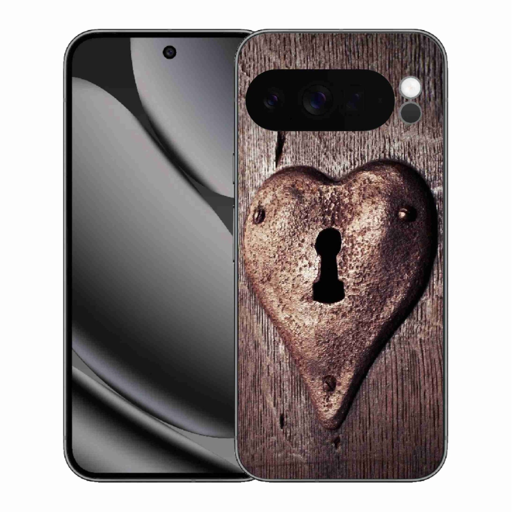 Gélový kryt mmCase na Google Pixel 10 Pro XL - zámok v tvare srdca