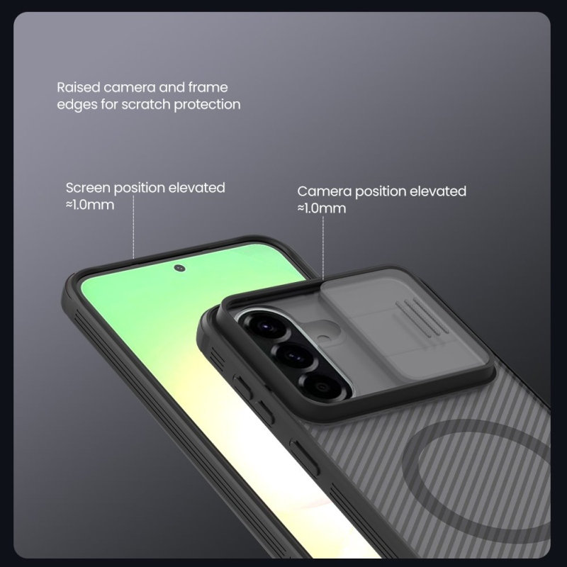 Nillkin CamShield PRO Magnetický zadný kryt pre Samsung Galaxy A57 Transparent Black