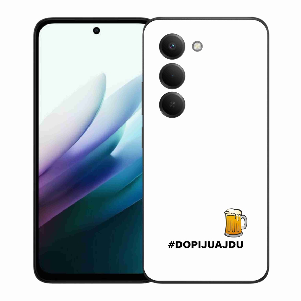 Gélový kryt mmCase na Xiaomi Redmi 15 4G/5G (171mm) - pivný motív 1 biele pozadie
