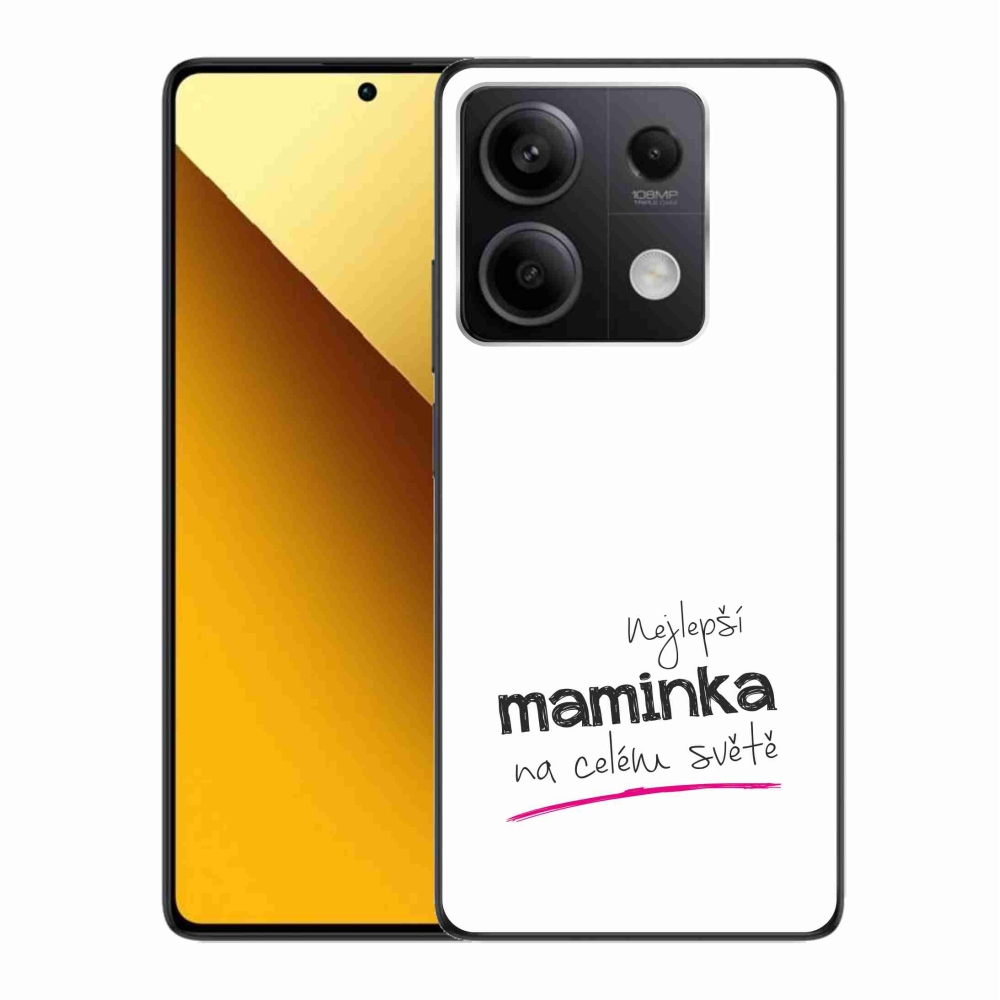 Gélový kryt mmCase na Xiaomi Redmi Note 13 5G - najlepšia mamička 4 biele pozadie