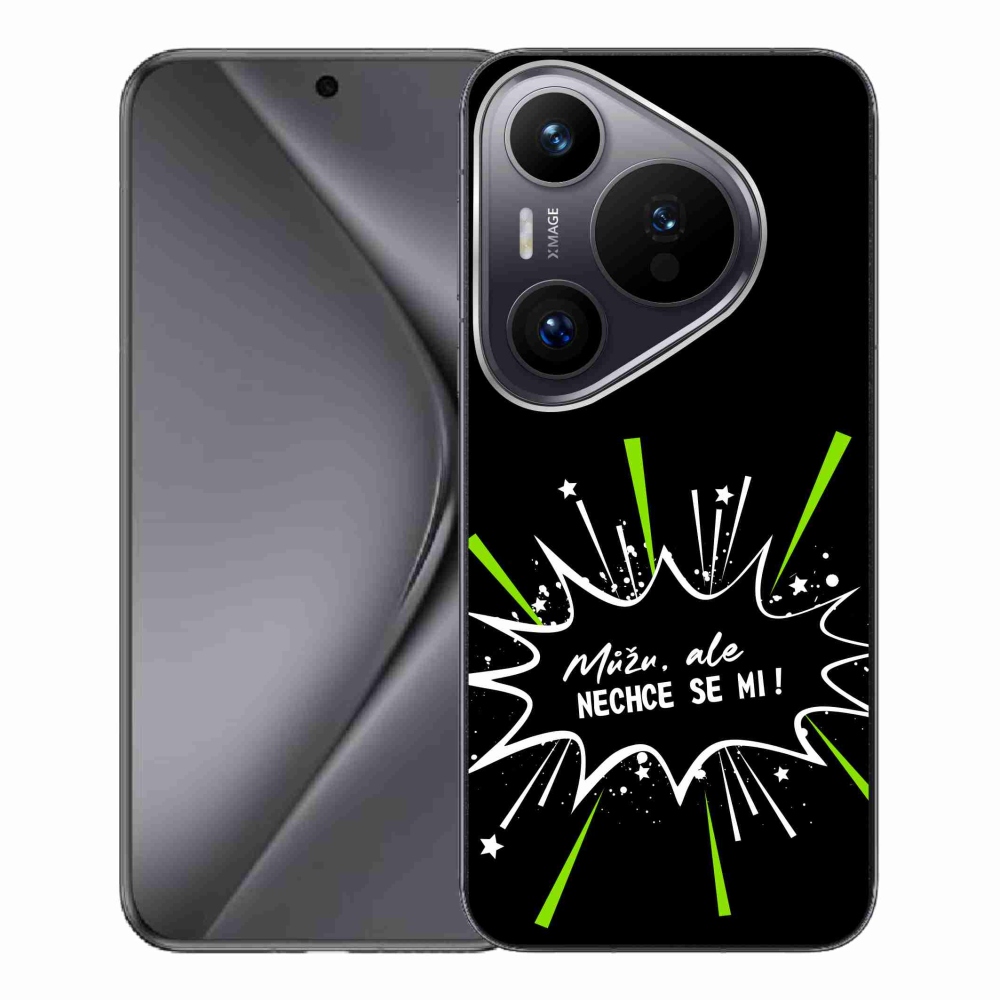 Gélový kryt mmCase na Huawei Pura 70 Pro - vtipný text 11 čierne pozadie
