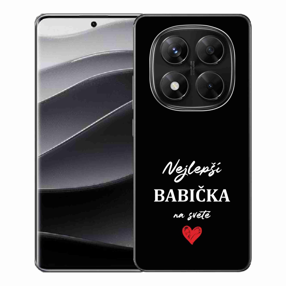 Gélový kryt mmCase na Xiaomi Redmi Note 14 Pro 5G/Poco X7 5G - najlepšia babička 1 čierne pozadie