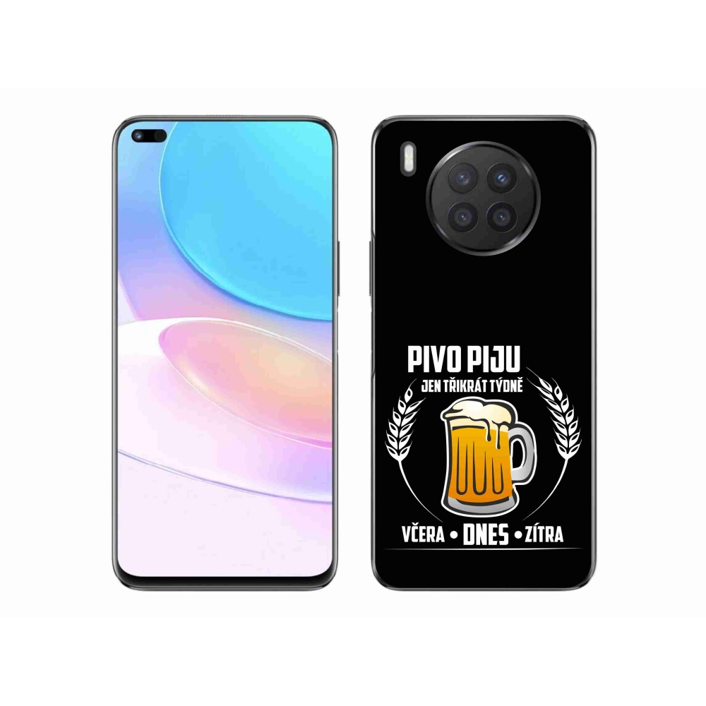 Gélový kryt mmCase na Honor 50 Lite - pivný motív čierne pozadie