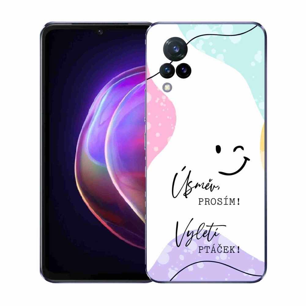 Gélový kryt mmCase na Vivo V21 4G/5G - vtipný text 4 biele pozadie