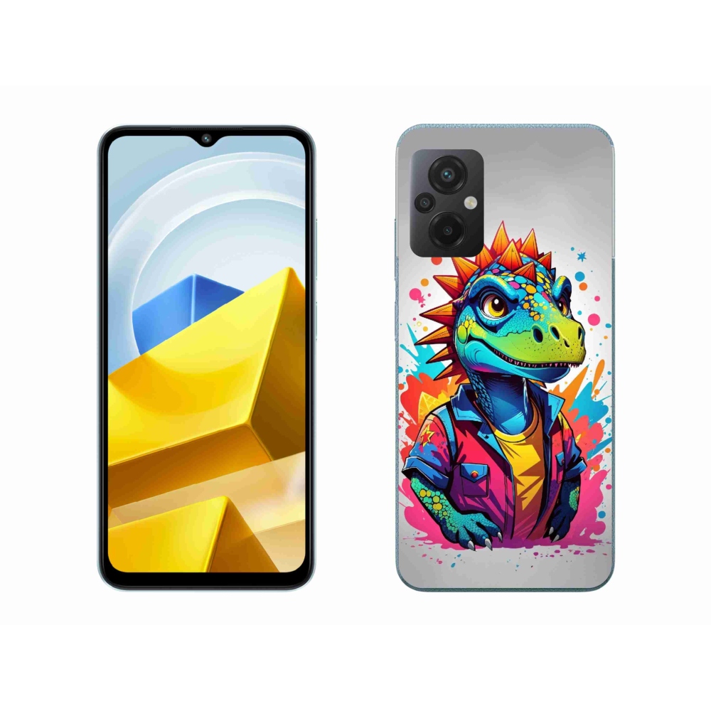 Gélový kryt mmCase na Xiaomi Poco M5 4G - farebný dinosaurus