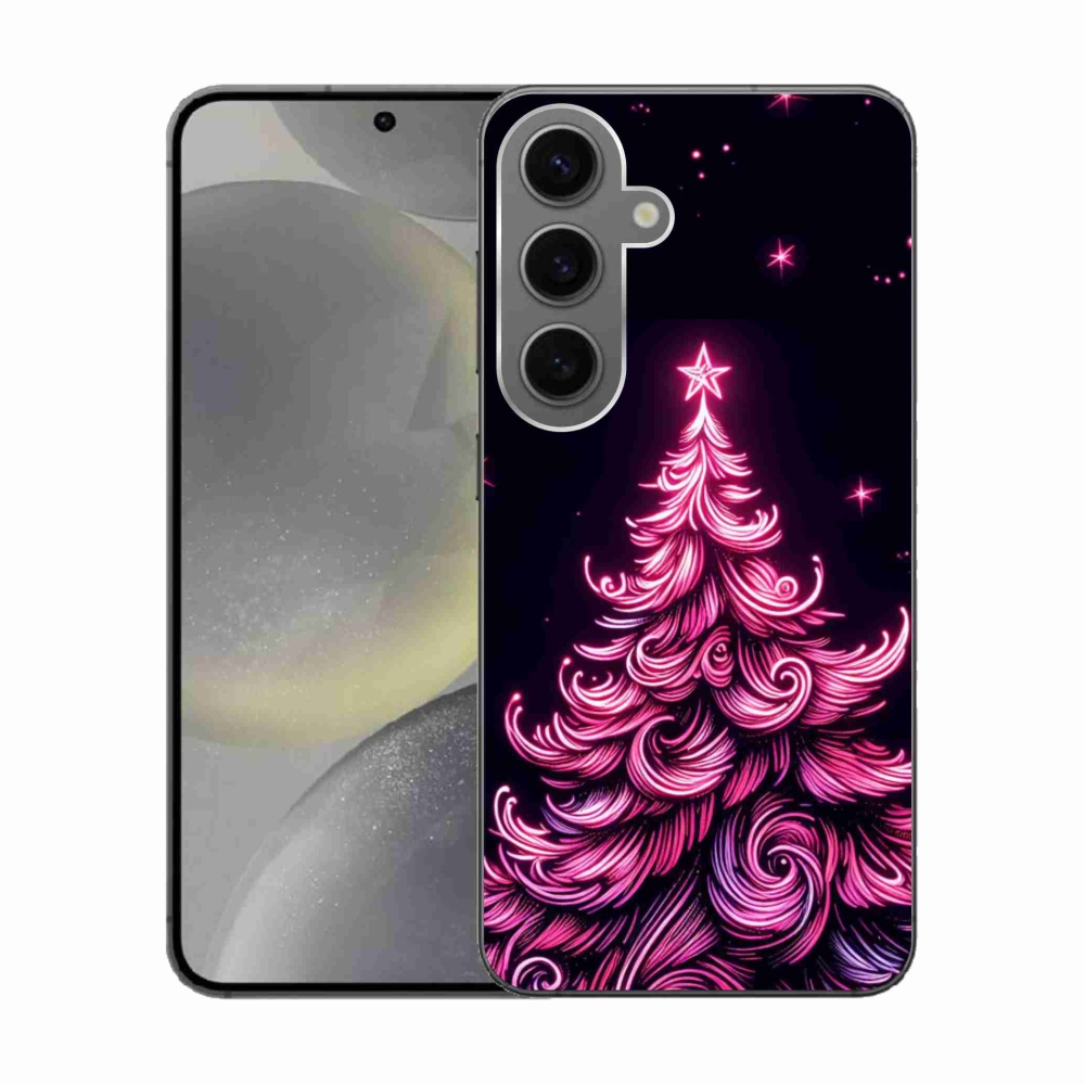 Gélový kryt mmCase na Samsung Galaxy S24 - neónový vianočný stromček 2