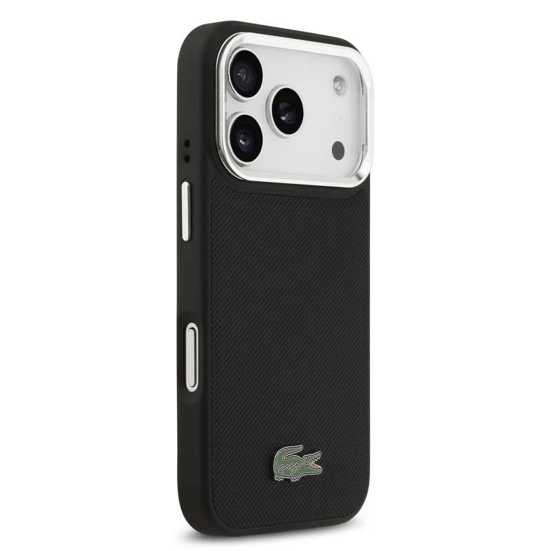 Lacoste Iconic Petit Pique Camera Stand MagSafe zadný kryt pre iPhone 17 Pro Black