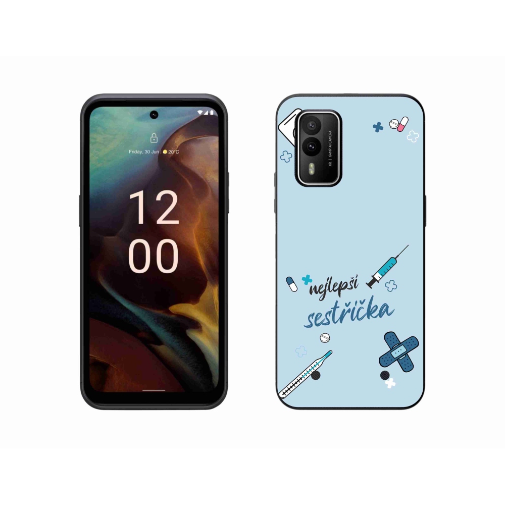 Gélový kryt mmCase na Nokia XR21 - najlepšia sestrička modré pozadie