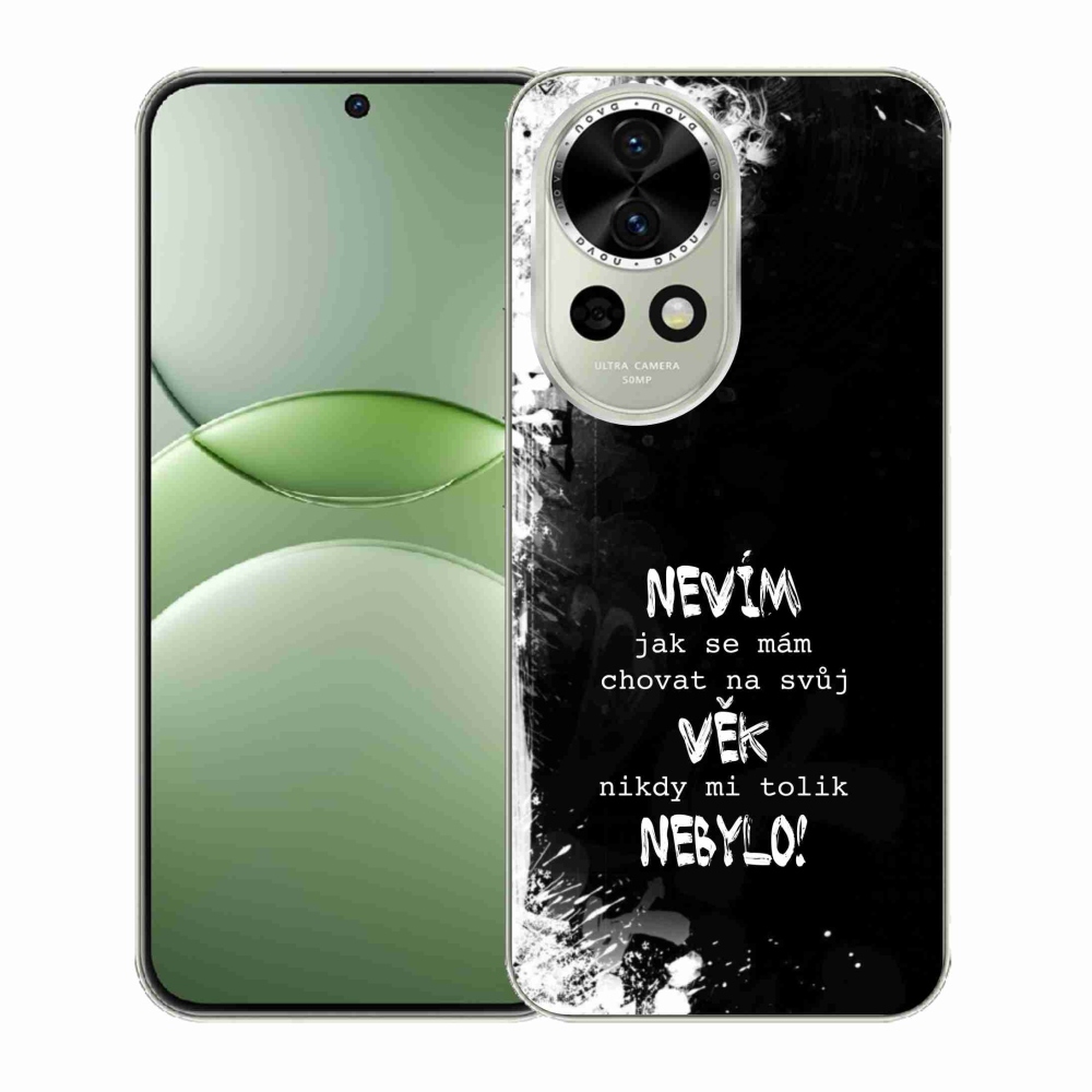 Gélový kryt mmCase na Huawei Nova 13 5G - vtipný text 14 čierne pozadie