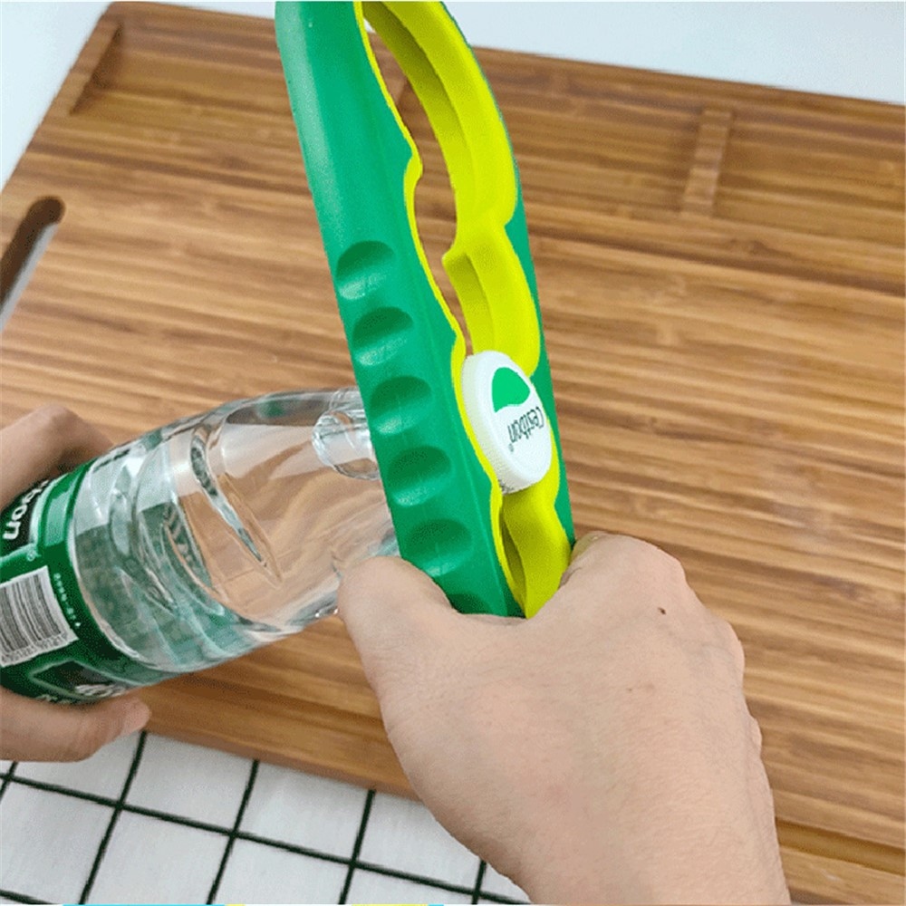 Univerzálny multifunkčný otvárač fliaš a viečok 4 v 1 zelený