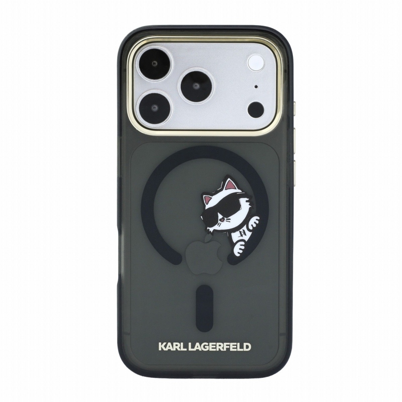 Karl Lagerfeld IML Choupette Peekaboo Magsafe zadný kryt pre iPhone 18 Pro, čierny