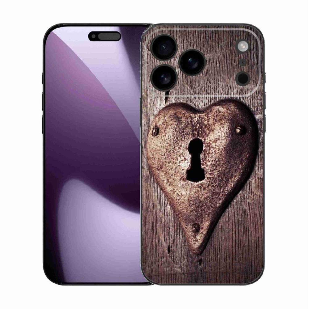Gélový kryt mmCase na iPhone 17 Pro Max - zámok v tvare srdca