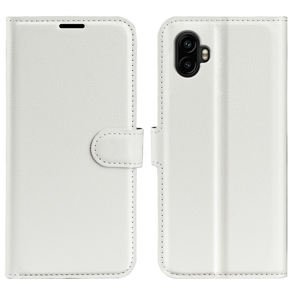 Litchi knižkové púzdro na Samsung Galaxy Xcover 7 Pro - biele