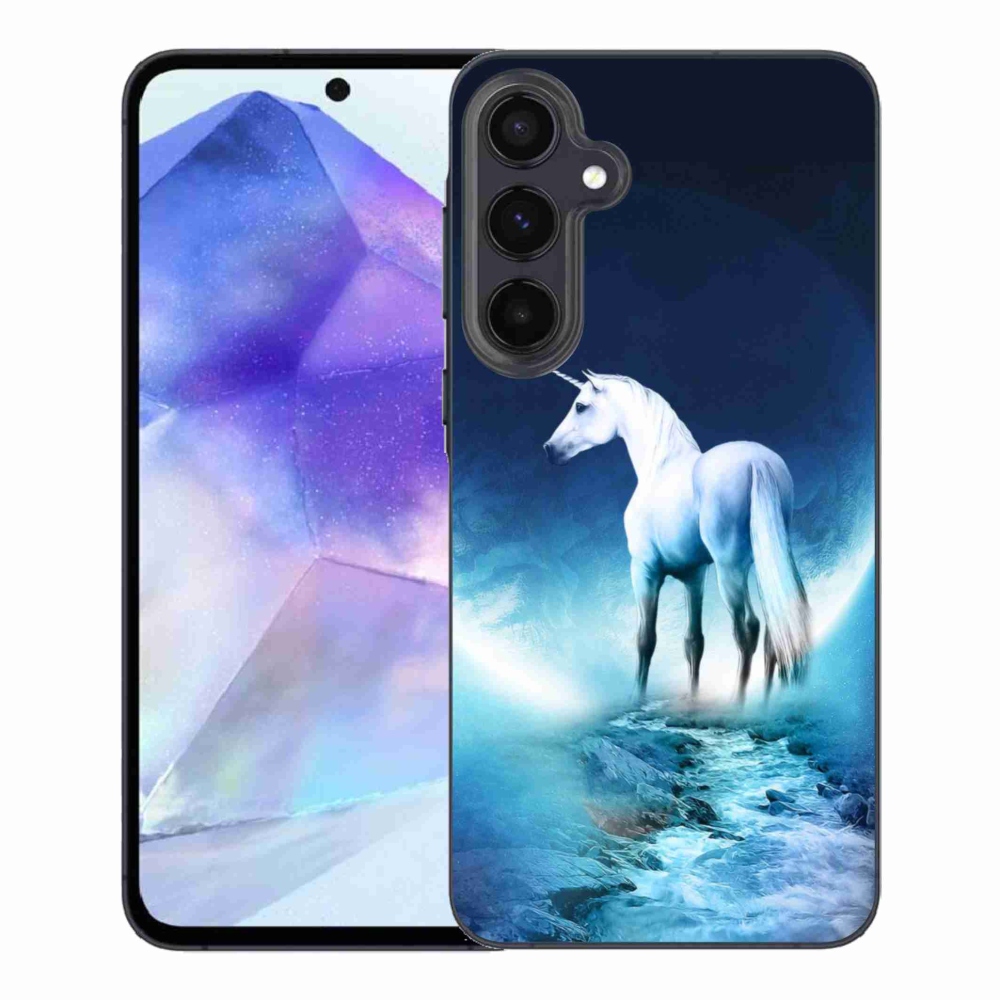 Gélový kryt mmCase na Samsung Galaxy A55 5G - biely jednorožec
