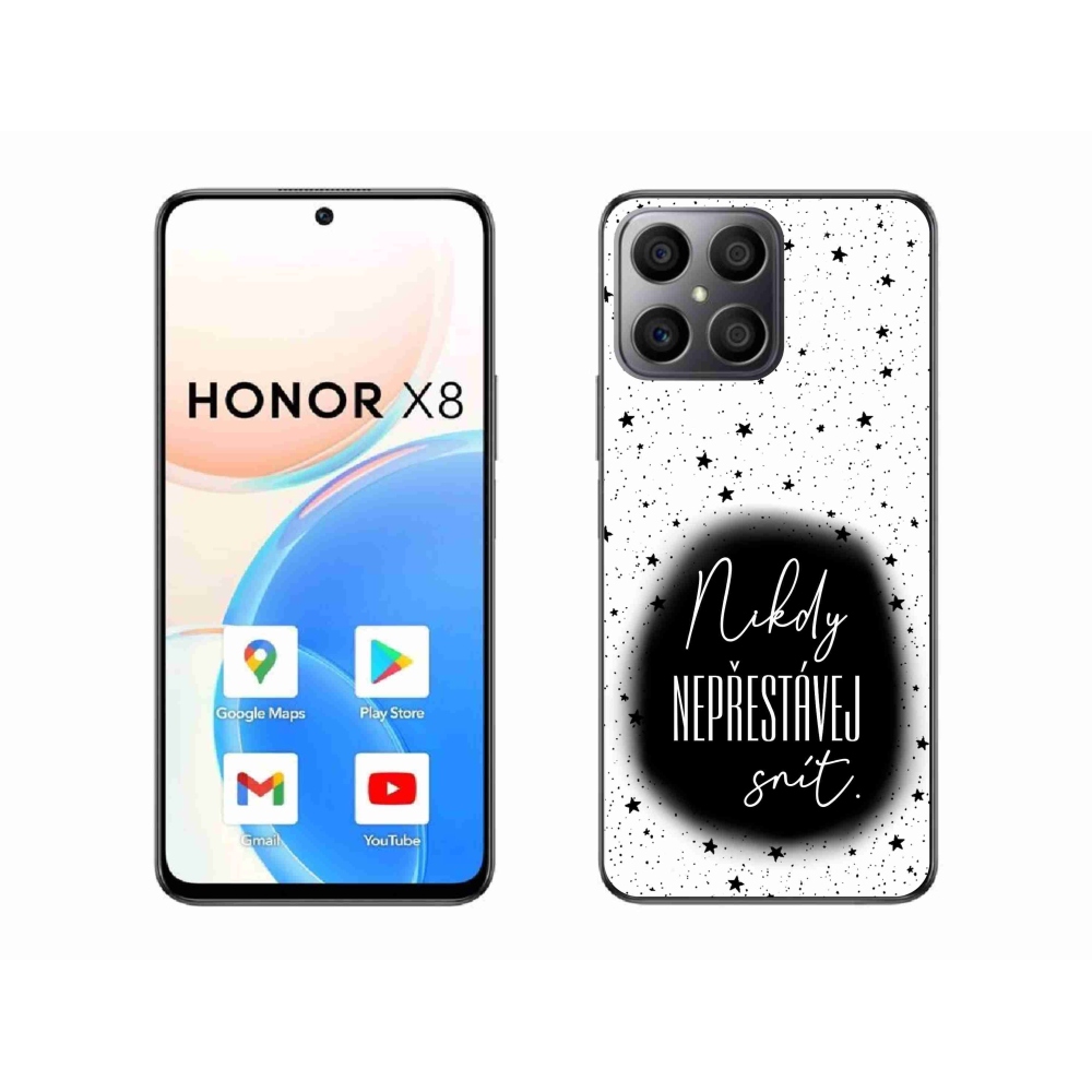 Gélový kryt mmCase na Honor X8 4G - citát 1 čiernobiele pozadie