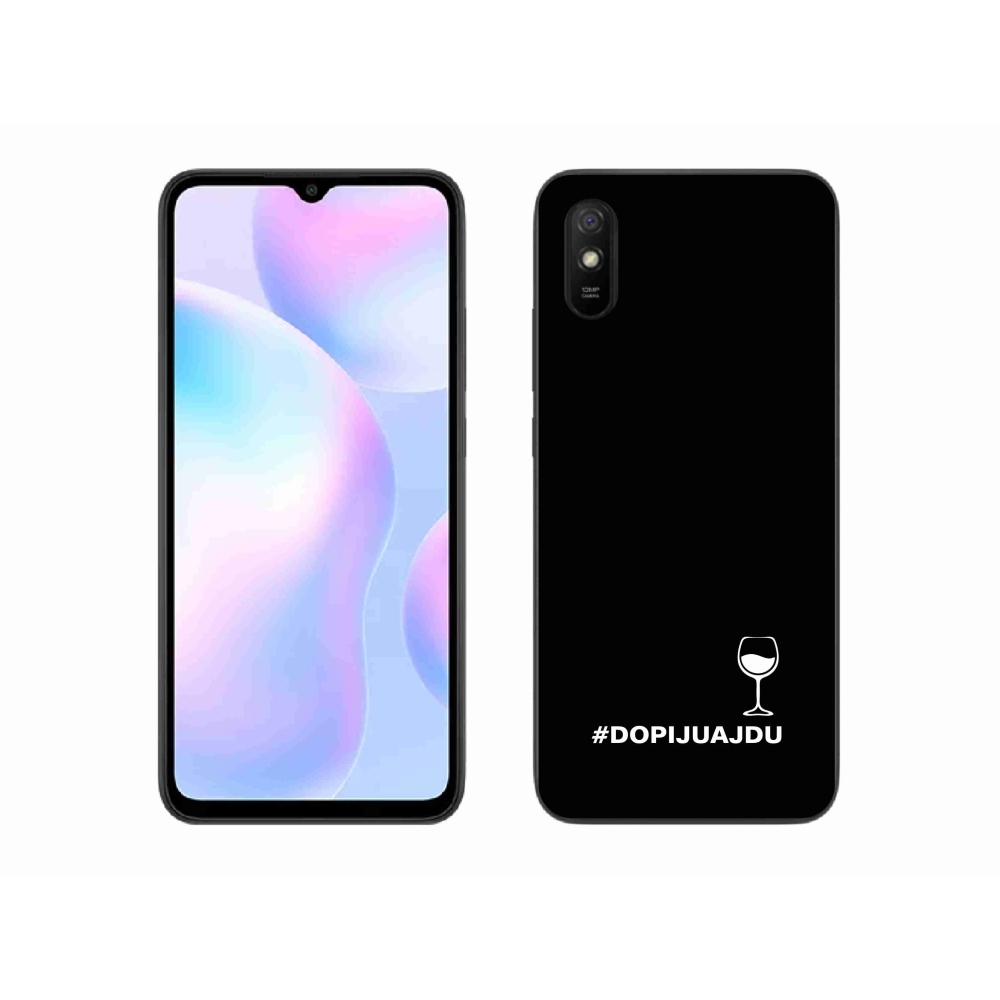 Gélový kryt mmCase na Xiaomi Redmi 9AT - vínny motív čierne pozadie