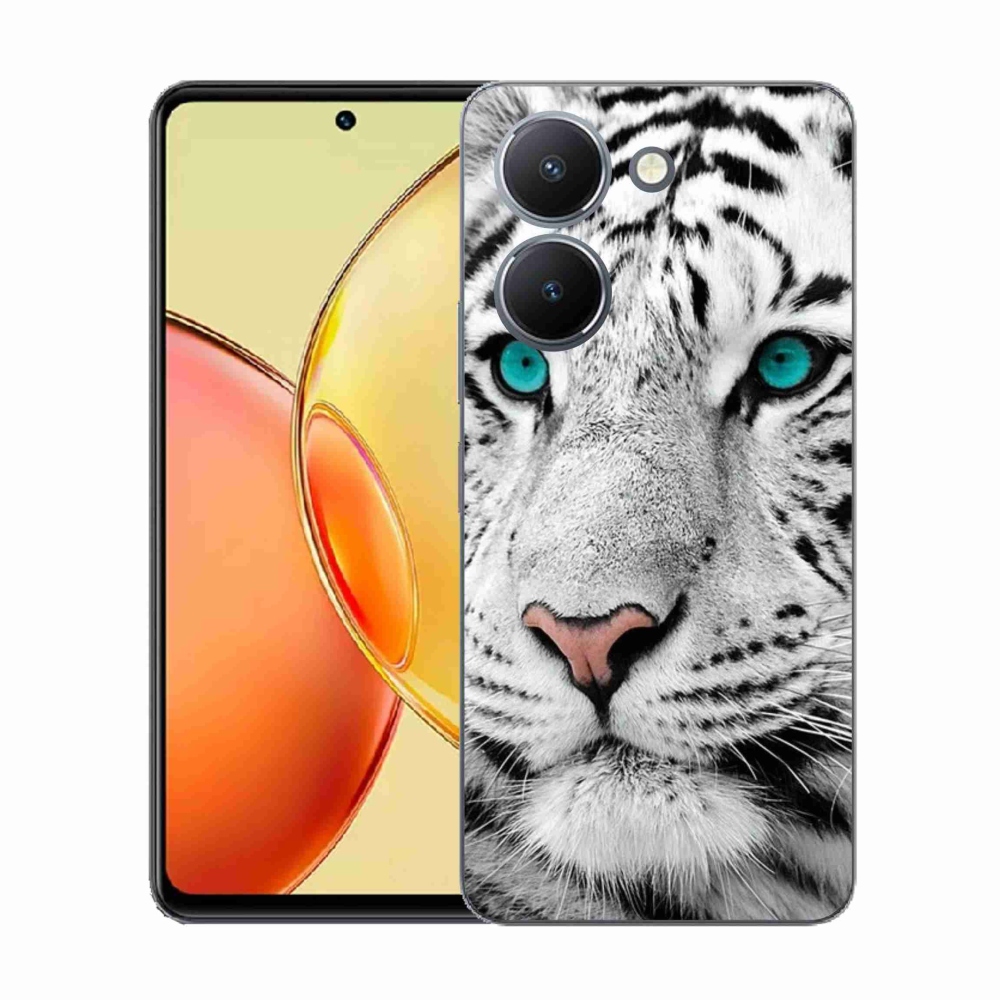 Gélový kryt mmCase na Vivo Y36 - biely tiger