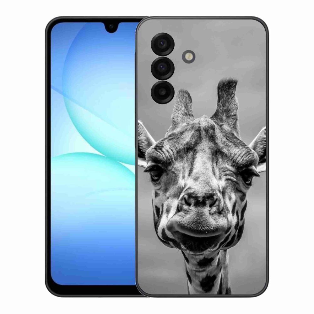 Gélový kryt mmCase na Samsung Galaxy A17 5G - čiernobiela žirafa