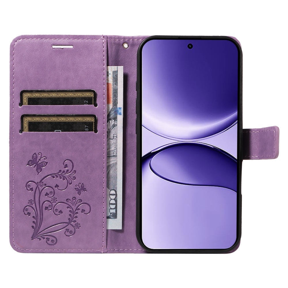 Big Butterfly knižkové púzdro na Xiaomi Poco F7 5G - fialové
