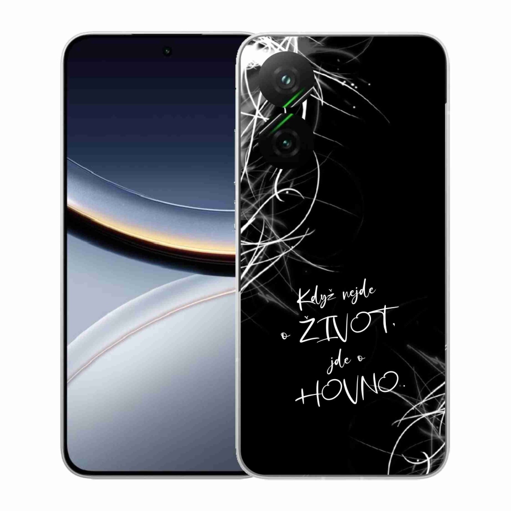 Gélový kryt mmCase na Xiaomi Poco F7 5G - vtipný text 16 čierne pozadie