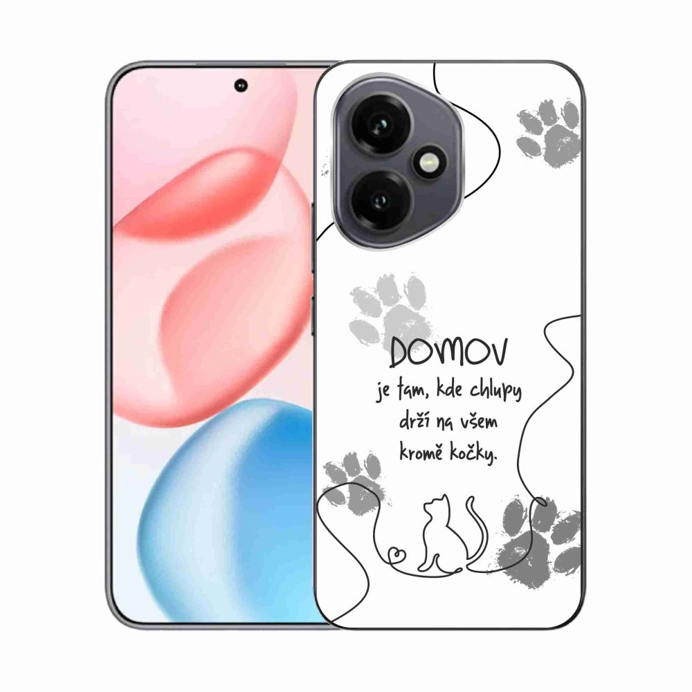 Gélový kryt mmCase na Honor 400 - mačacie motív biele pozadie