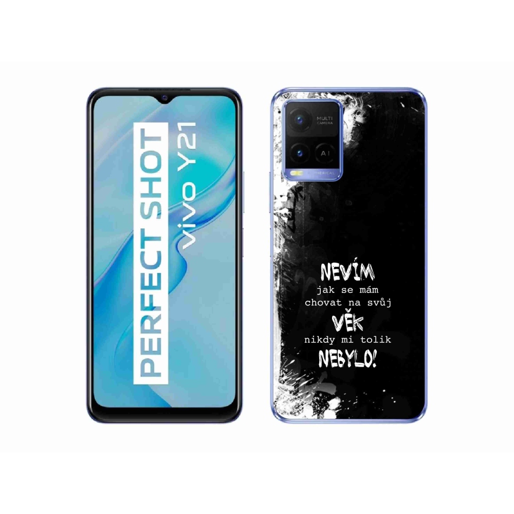 Gélový kryt mmCase na Vivo Y21/Y21s/Y33s - vtipný text 14 čierne pozadie