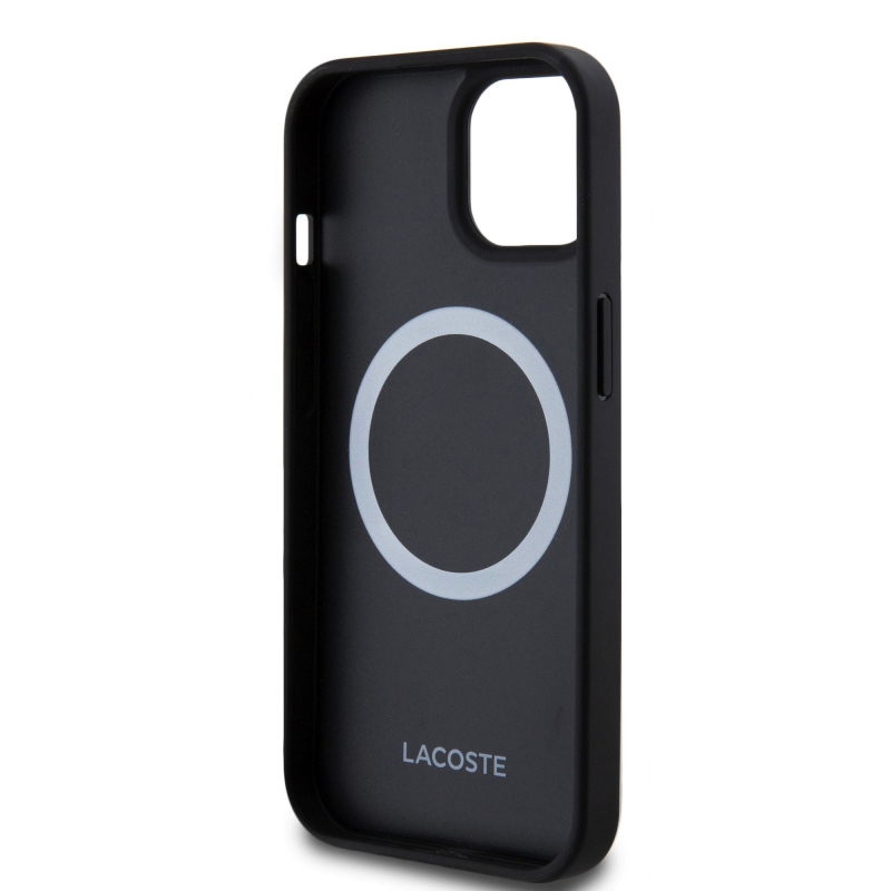 Lacoste Iconic Petit Pique Woven Logo Magsafe Zadný Kryt pre iPhone 15 Black