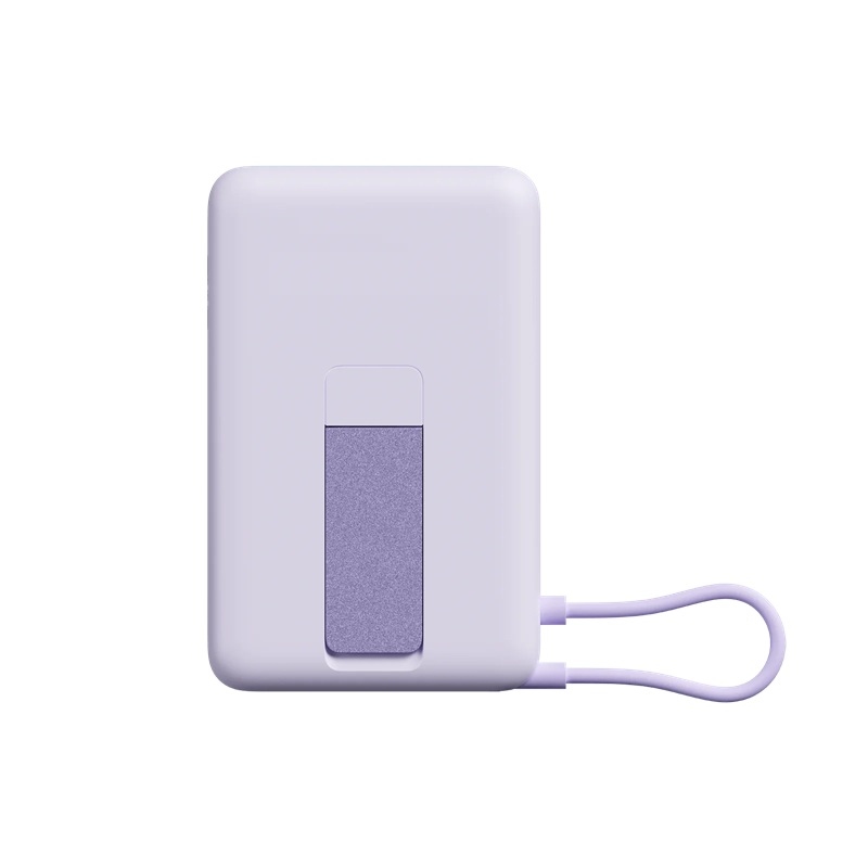 Magnetická powerbanka Xiaomi 33 W, 10 000 mAh s integrovaným káblom USB-C a stojanom, fialová