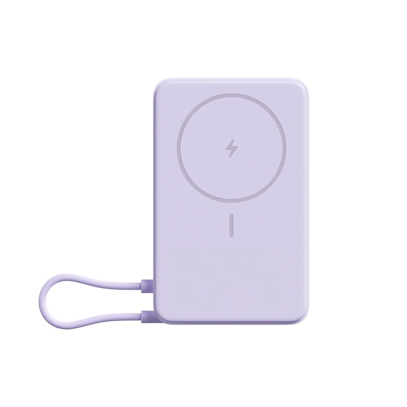 Magnetická powerbanka Xiaomi 33 W, 10 000 mAh s integrovaným káblom USB-C a stojanom, fialová
