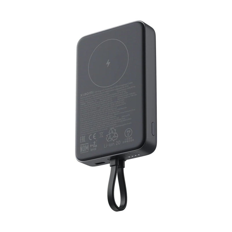 Magnetická powerbanka Xiaomi 33 W, 10 000 mAh s integrovaným káblom USB-C, sivá