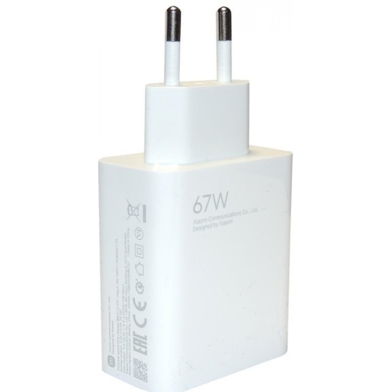 Xiaomi MDY-12-EH USB 67W Cestovná Nabíjačka White + USB-C 6A Dátový Kábel White (Bulk)