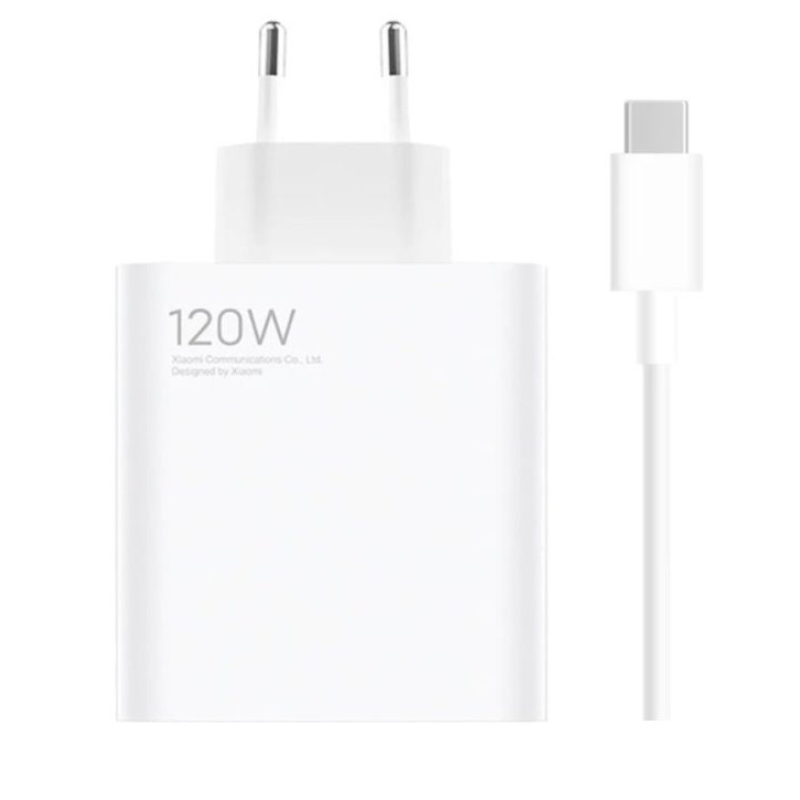 Xiaomi MDY-13-EE USB-A 120W Cestovná Nabíjačka + USB-C Dátový Kábel White (Bulk)