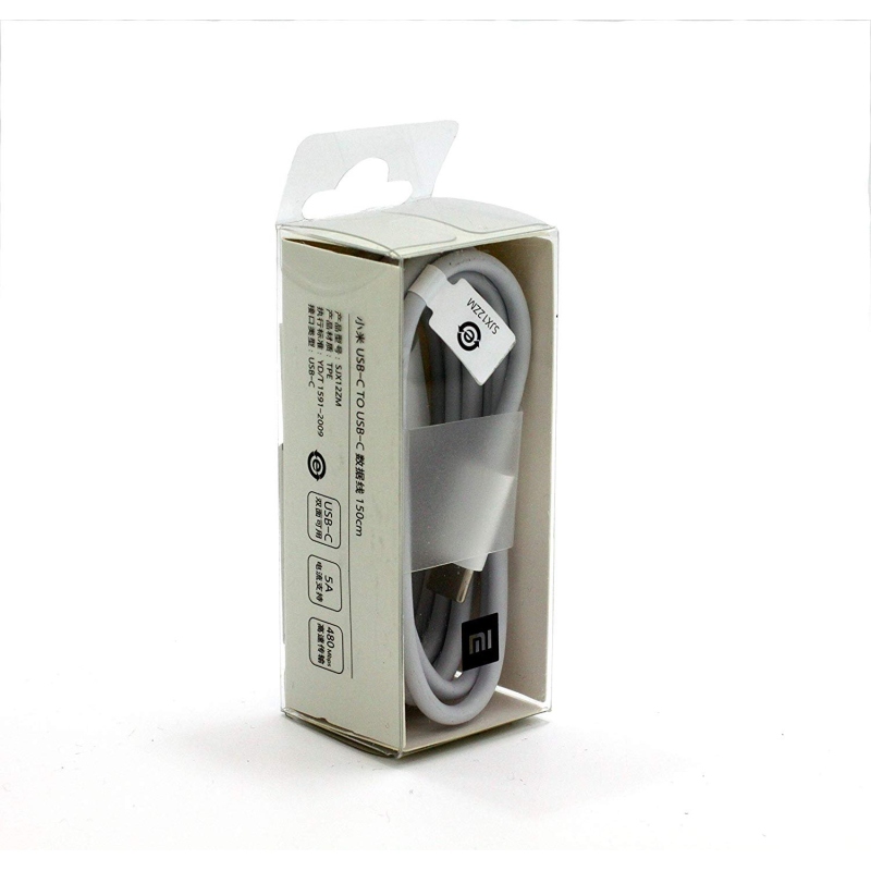 Xiaomi Original USB-C/USB-C Dátový Kábel 5A 1,5m White