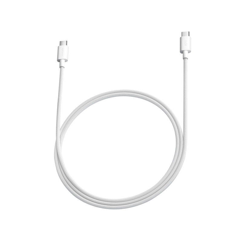 Originálny dátový kábel Xiaomi USB-C/USB-C s opleteným plášťom, 3 A, 1 m, biely