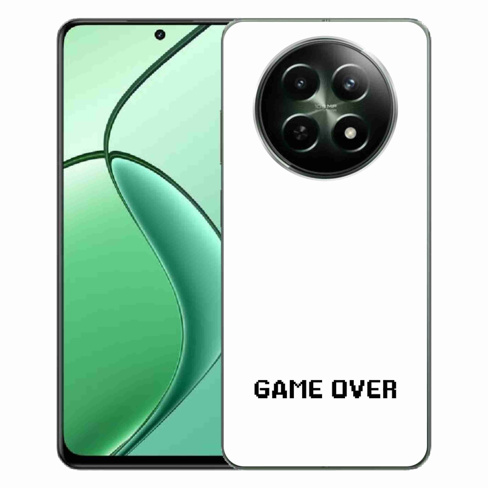 Gélový kryt mmCase na Realme 12 5G/12x 5G - game over biele pozadie