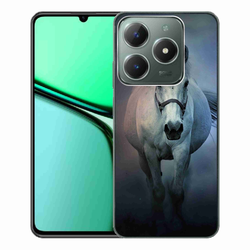 Gélový obal mmCase na Realme C61 - bežiaci biely kôň