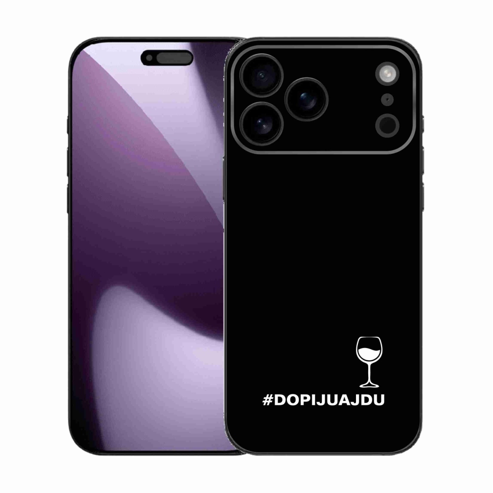 Gélový kryt mmCase na iPhone 17 Pro Max - vínny motív čierne pozadie
