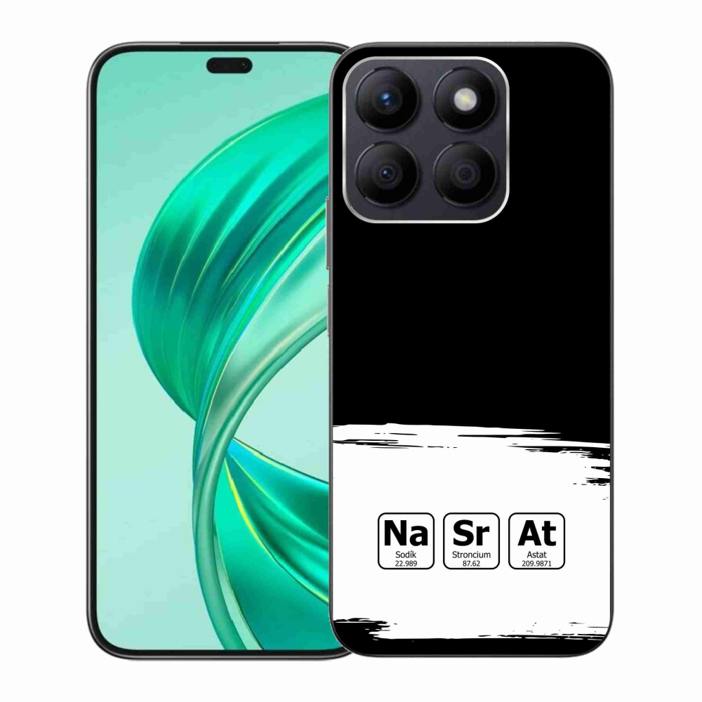 Gélový kryt mmCase na Honor X8b - chemické prvky bieločierne pozadie