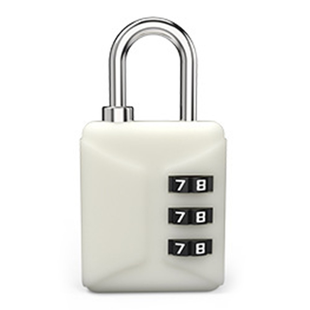 Kompaktný trojčíselný zámok s kódom v bielom prevedení