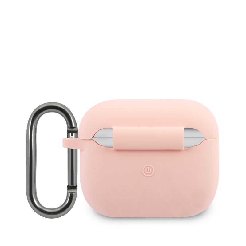 Lacoste Liquid Silicone Glossy Printing Logo Puzdro pre Airpods 3 Pink