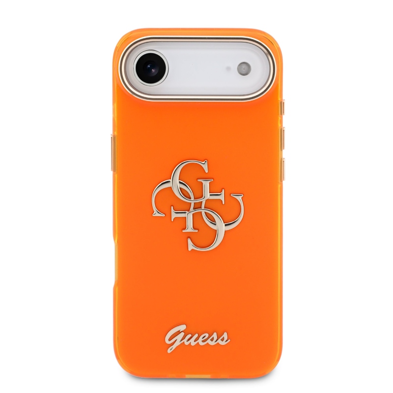 Guess IML 4G Script Metal Logo Zadný kryt pre iPhone Air Orange