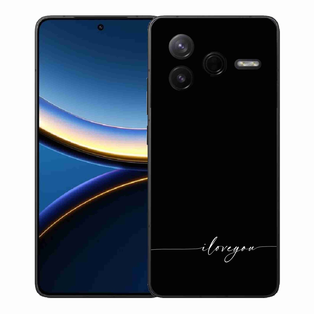 Gélový kryt mmCase na Xiaomi Poco F7 Pro - I love you čierne pozadie