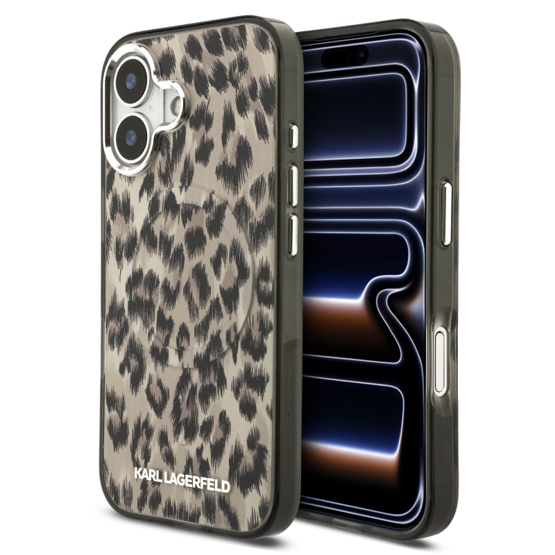 Karl Lagerfeld IML Leopard MagSafe Zadný Kryt pre iPhone 17 Brown