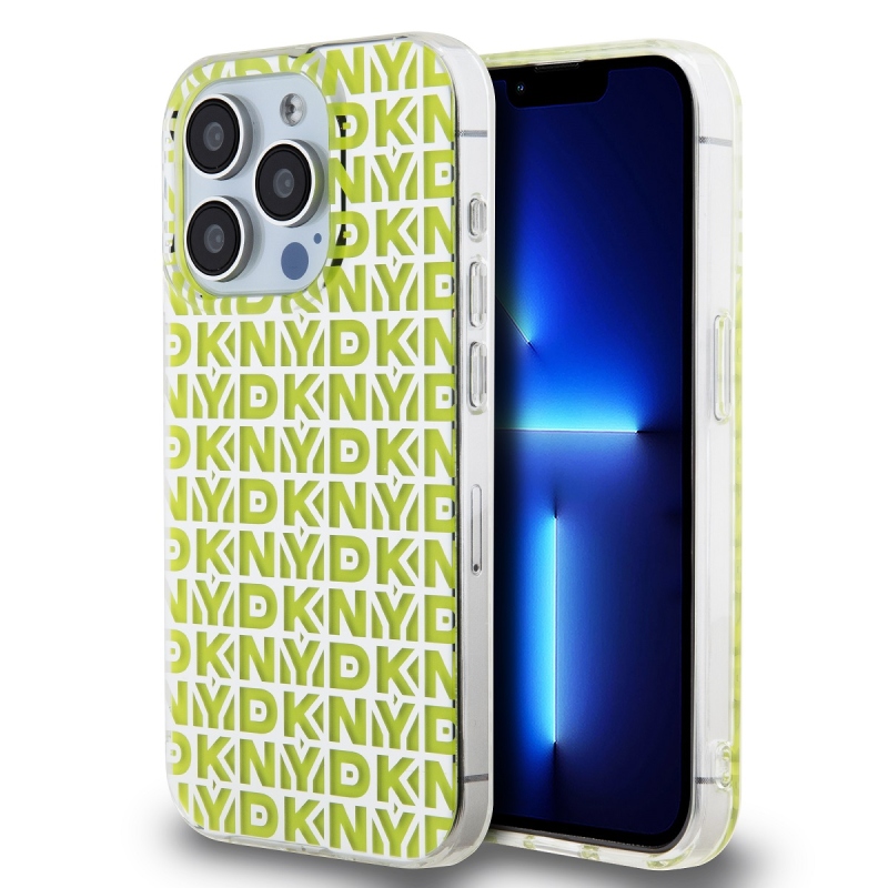 DKNY PC/TPU Repeat Pattern Zadný Kryt pre iPhone 15 Pro Max Yellow