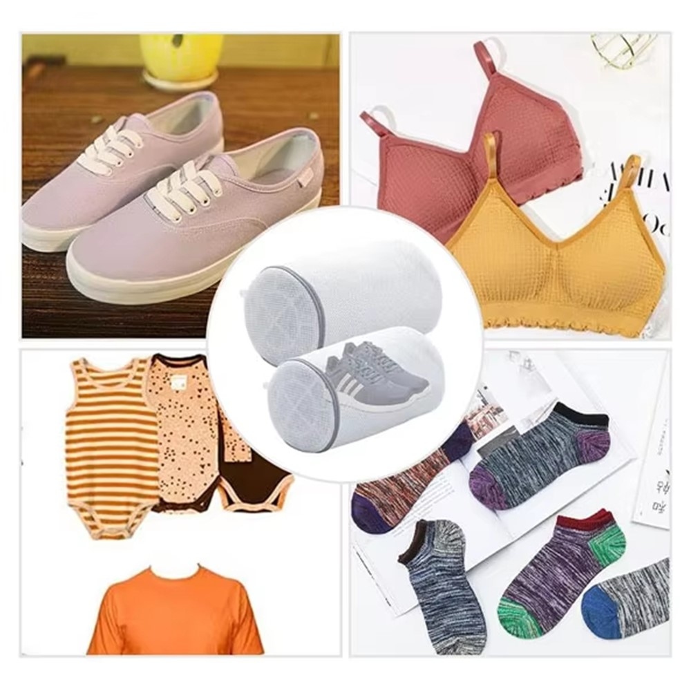 Sieťovaný prací vak na obuv so zipsom - veľkosť L