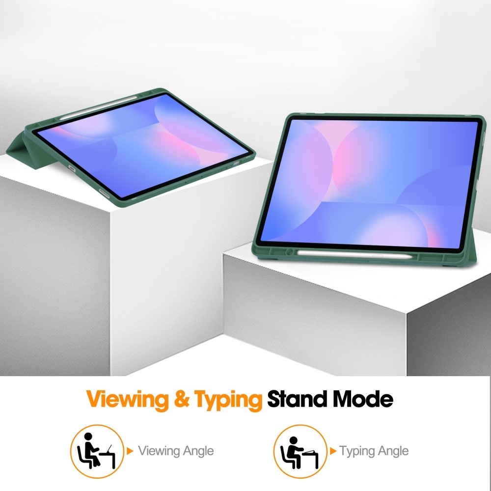 Cases chytré zatváracie púzdro na Samsung Galaxy Tab S10 FE+ - tmavozelené