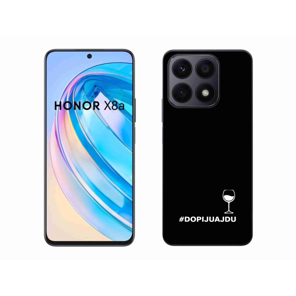 Gélový kryt mmCase na Honor X8a - vínny motív čierne pozadie