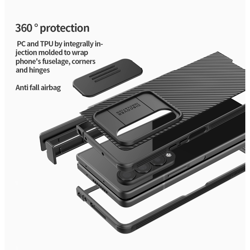 Nillkin CamShield PRE Slot+Stand Zadný Kryt pre Samsung Galaxy Z Fold 4 5G Black