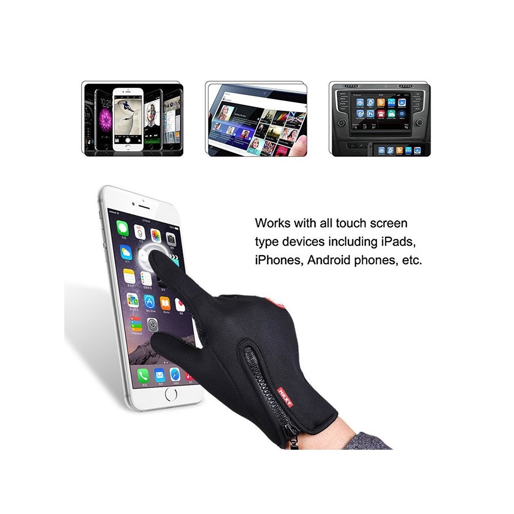 Outdoorové vetruodolné dotykové rukavice v čiernej farbe - veľkosť S