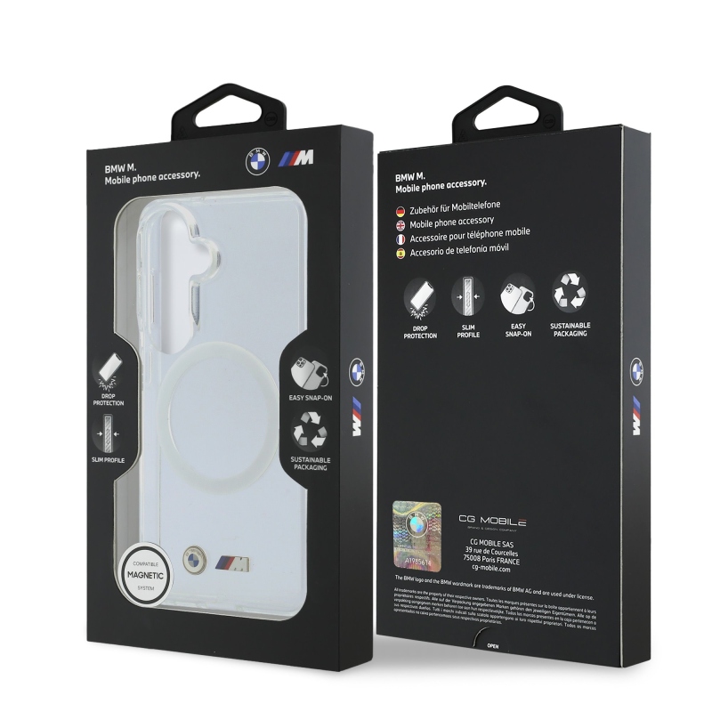 BMW M IML Metal Logo Magnetický zadný kryt pre Samsung Galaxy S26 Transparent